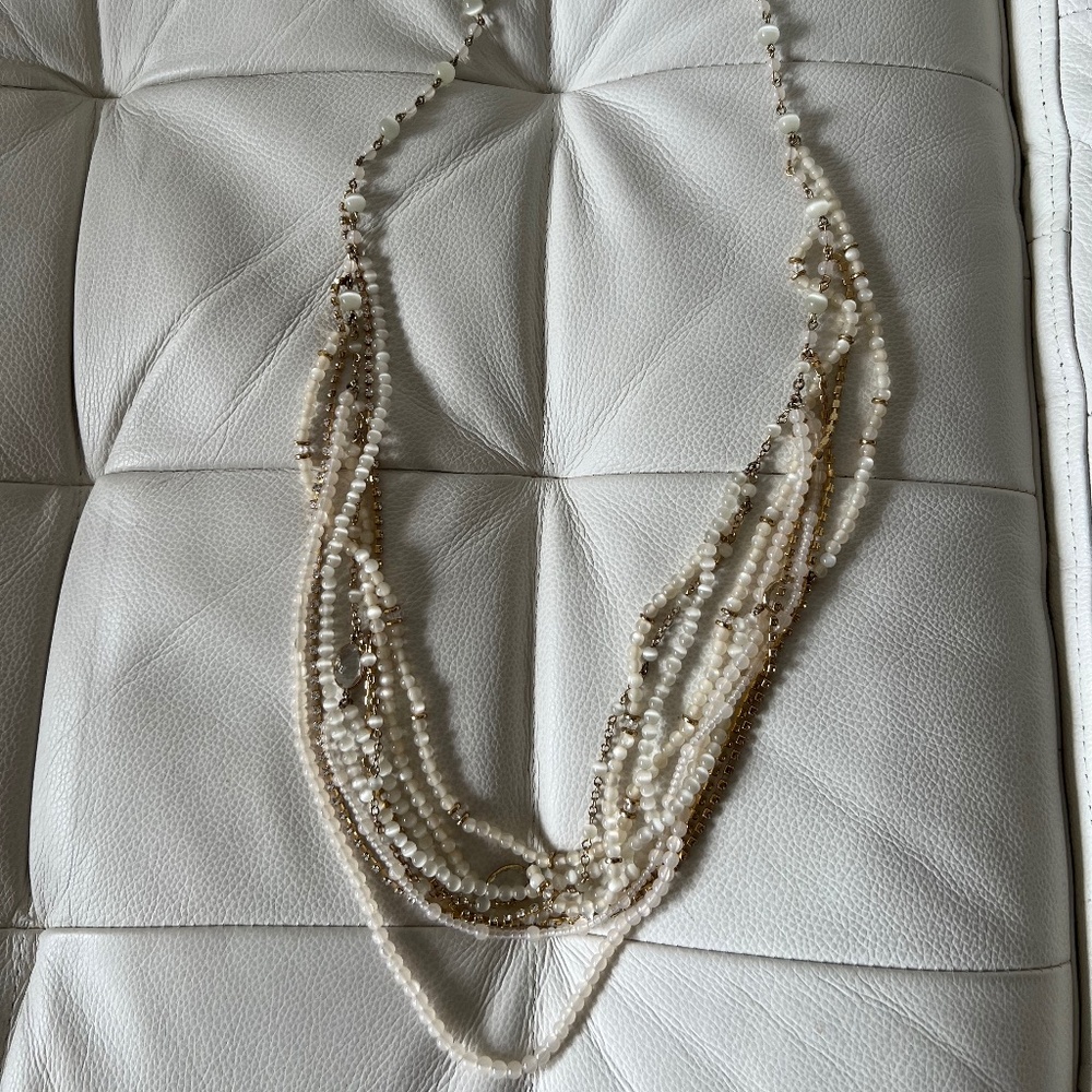 Multi-strand long BR necklace